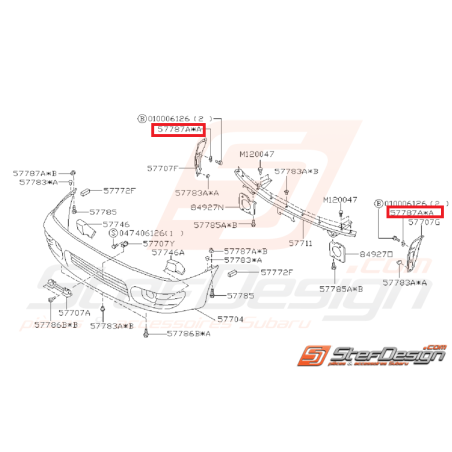 Agrafe fixation support pare choc GT 93-98