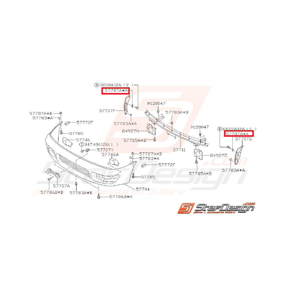 Agrafe fixation support pare choc GT 93-98