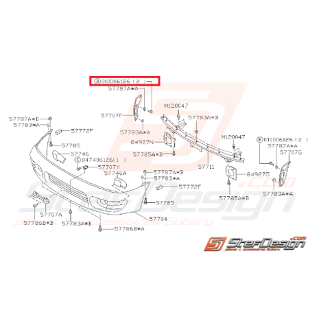 Vis pare-choc SUBARU IMPREZA GT 93-98