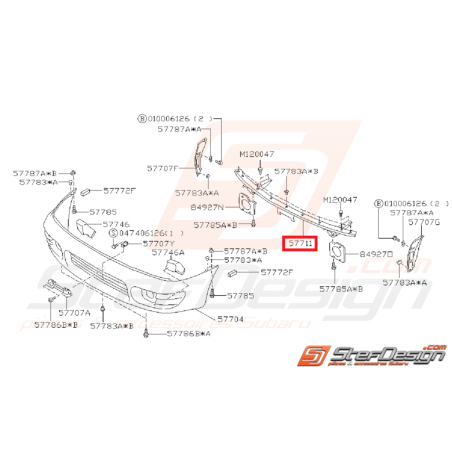 Renfort pare-choc avant SUBARU IMPREZA GT 93-98