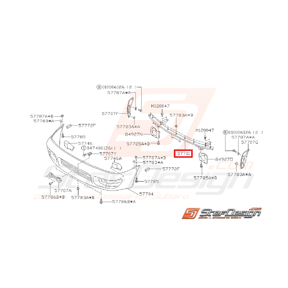 Renfort pare-choc avant SUBARU IMPREZA GT 93-98