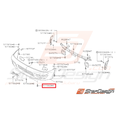 Vis pare choc avant GT 93-98