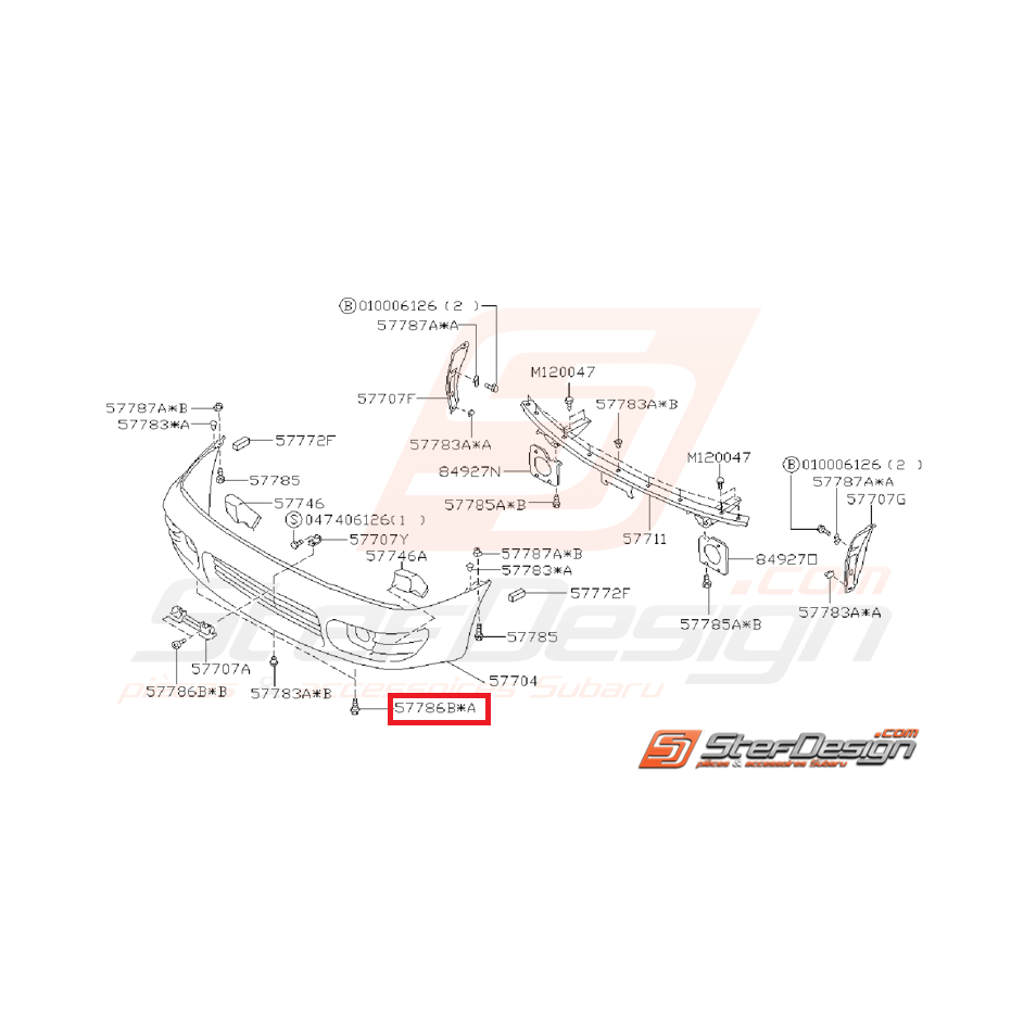 Vis pare choc avant GT 93-98