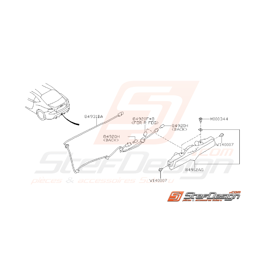 Ensemble Feu de Recul Subaru BRZ 2013 - 2015