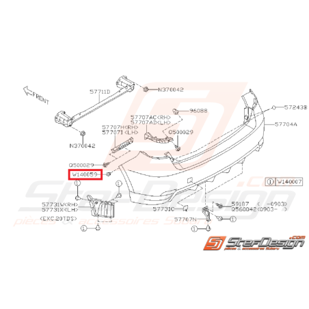 Clips pare choc avant STI/WRX 08-14