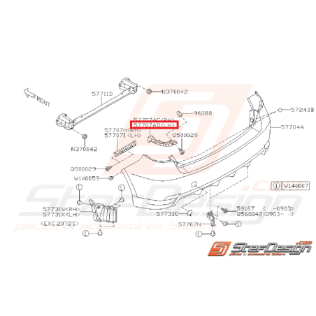 Support coin de pare choc arrière WRX/STI 08-11