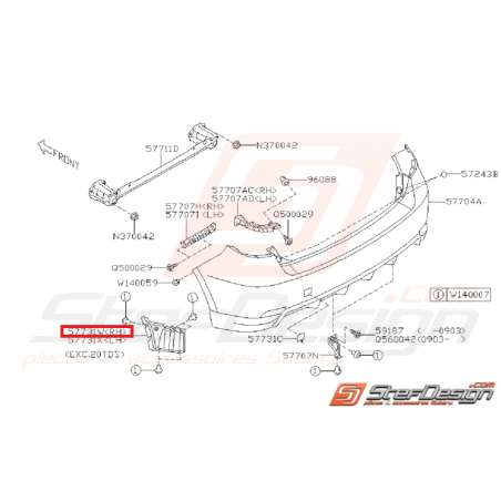 Couvercle de pare choc arrière SUBARU WRX Diesel 2010