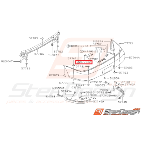 Clips support plaque d'immatriculation WRX/STI 01-07 et GT 93-00