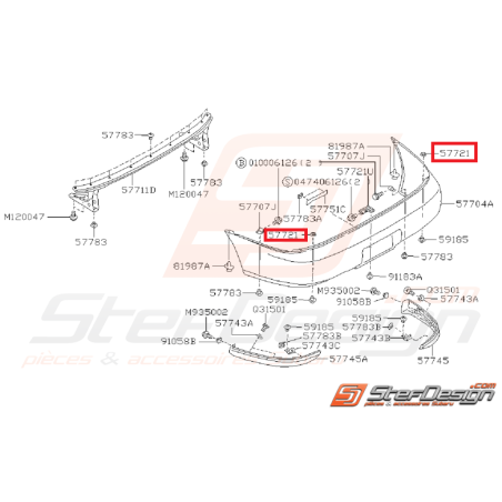 Support pare choc impreza gt 97-00