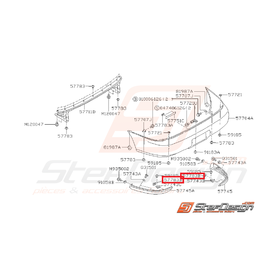 Clips bavette pare-choc arrière origine subaru GT 93-00 Clips bavette pare-choc arrière origine subaru GT 93-00