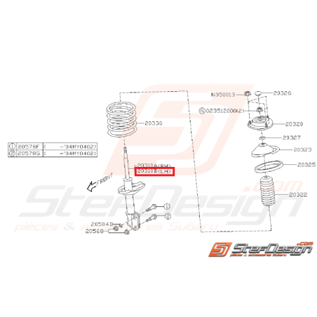 Amortisseur avant origine subaru STI 01-02