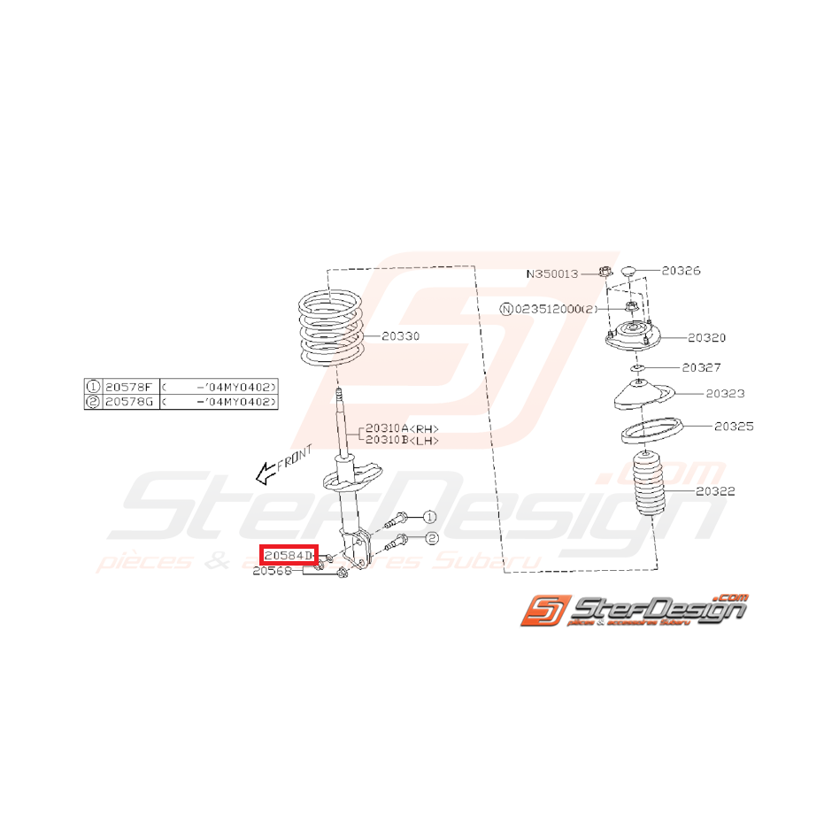 Rondelle de vis d'amortisseur (tous modèles)
