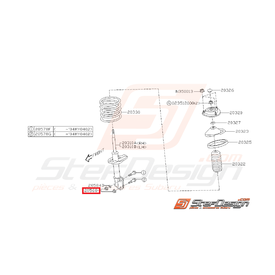 Ecrou de vis tirant arrière et d'amortisseur