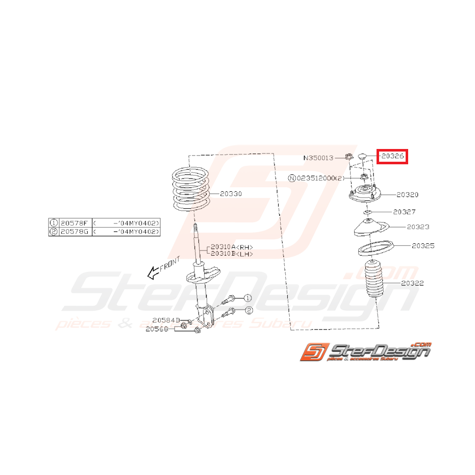 Pare poussière amortisseur avant SUBARU STI 01-14 Pare poussière amortisseur avant SUBARU STI 01-14