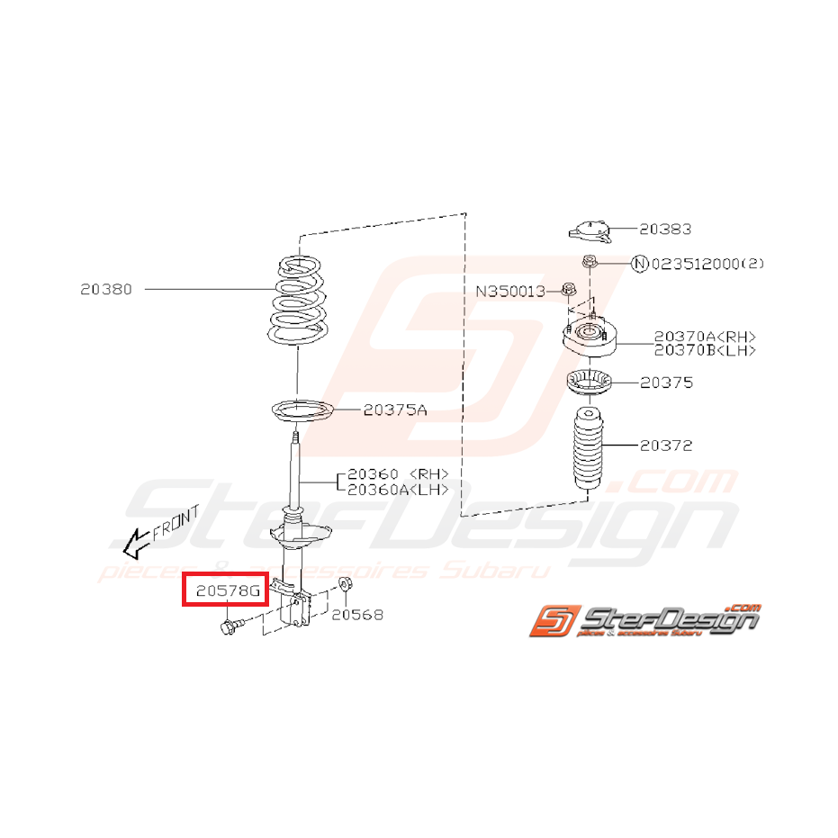 Vis amortisseur avant /arrière SUBARU 