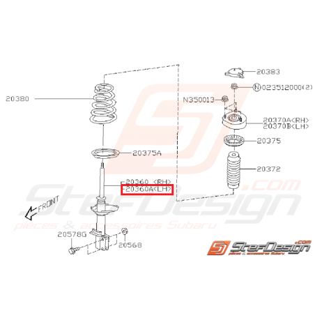 Amortisseur arrière origine subaru STI 01-02