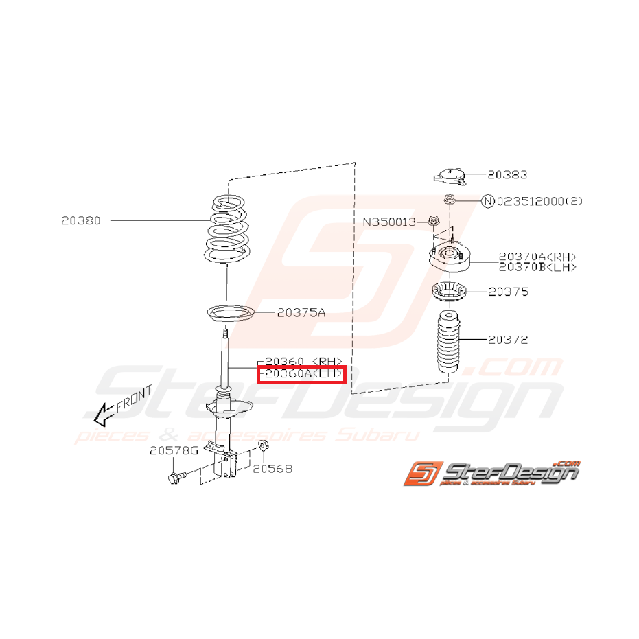 Amortisseur arrière origine subaru STI 01-02