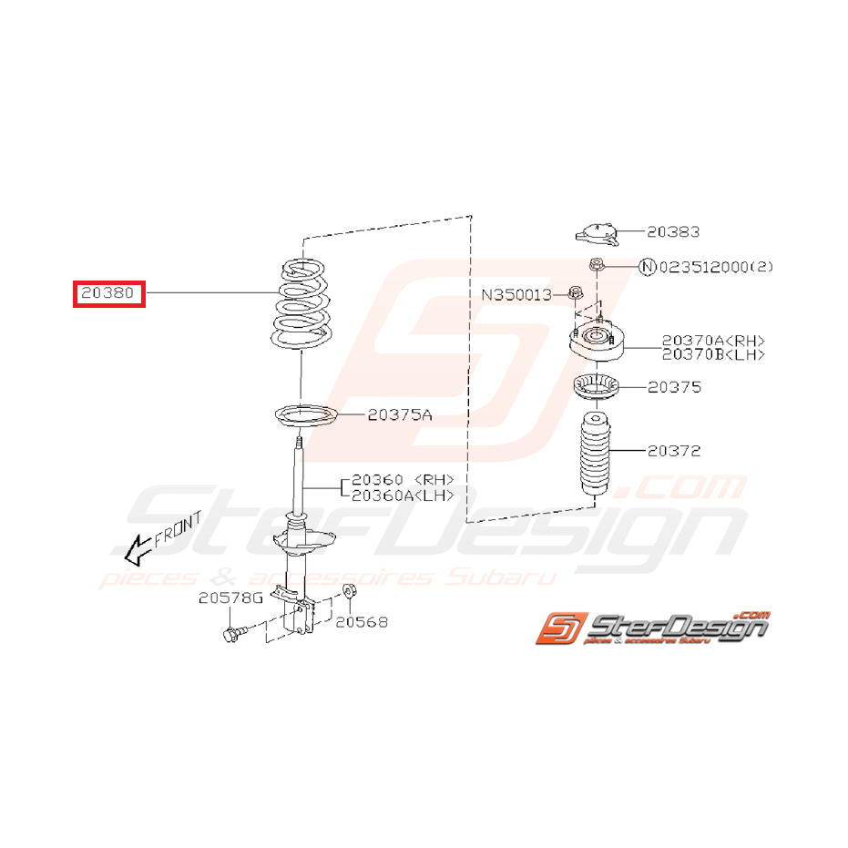 Ressort amortisseur arrière SUBARU STI 01-02 Ressort amortisseur arrière SUBARU STI 01-02