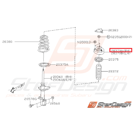 Coupelle d'amortisseur arrière origine subaru WRX/STI 01-02