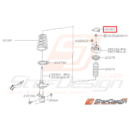 Couvercle tête d'amortisseur WRX/STI 01-07