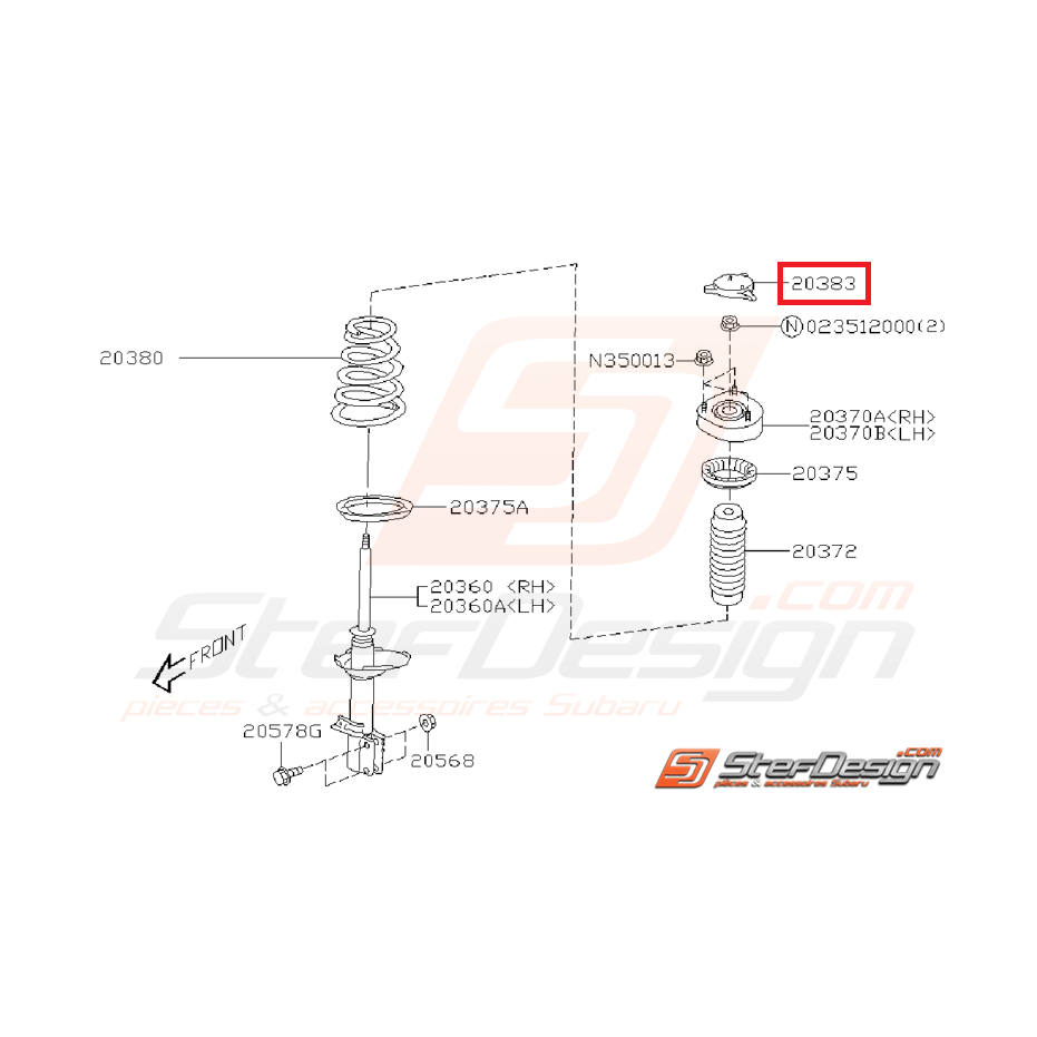 Couvercle tête d'amortisseur WRX/STI 01-07 Couvercle tête d'amortisseur WRX/STI 01-07