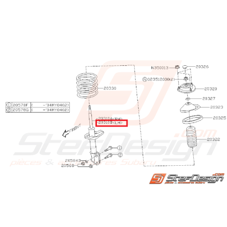 Amortisseur avant origine subaru STI 2003