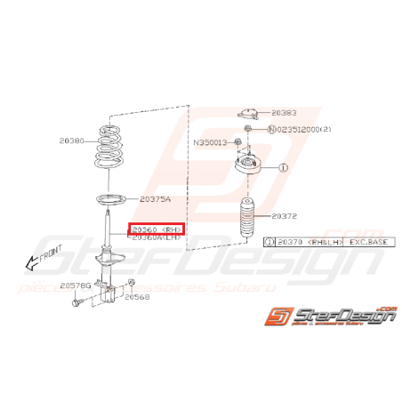 Amortisseur arrière origine subaru STI 2003