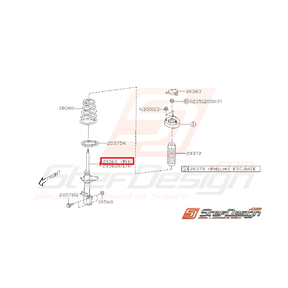 Amortisseur arrière origine subaru STI 2003