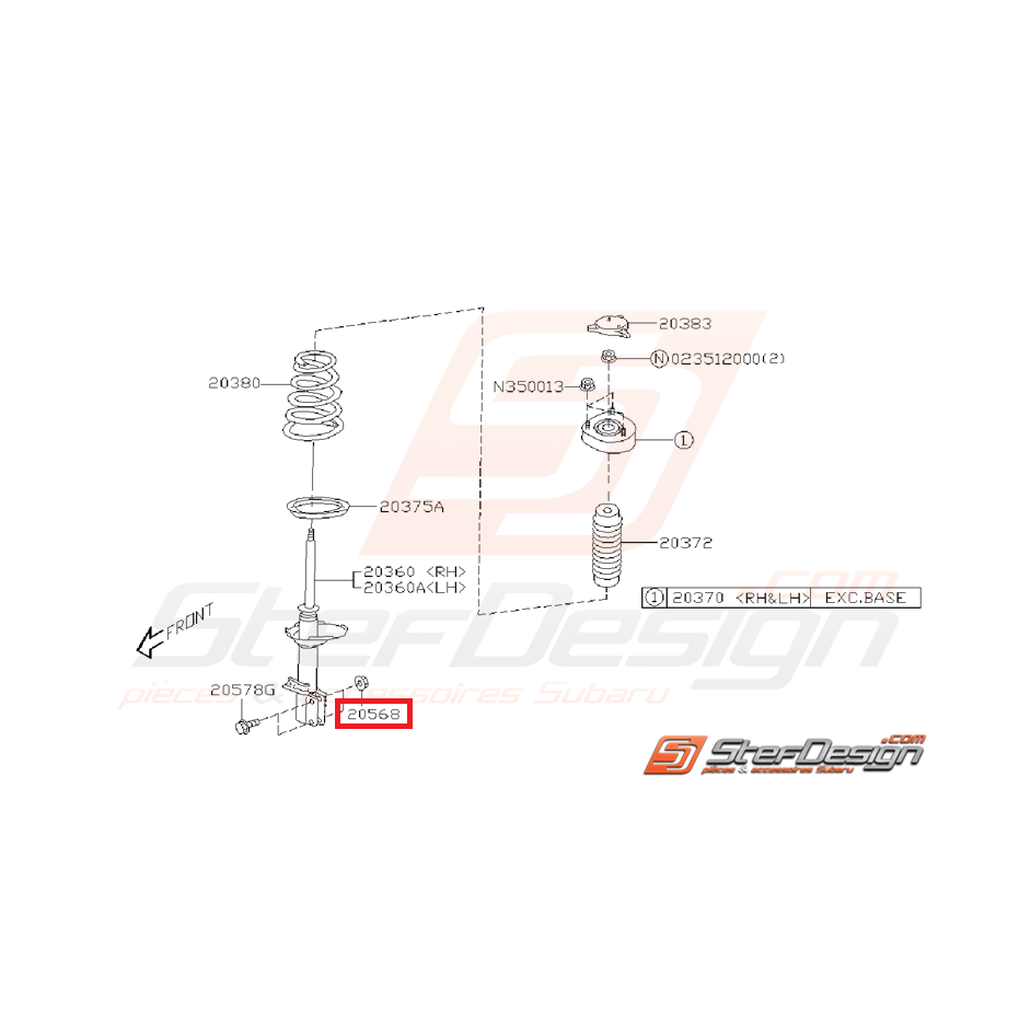 Ecrou de vis tirant arrière et d'amortisseur