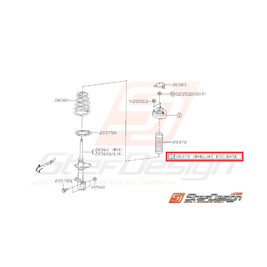 Coupelle d'amortisseur arrière origine subaru WRX/STI 03-07