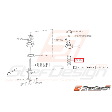 Cache poussière amortisseur arrière SUBARU WRX/STI 03-07