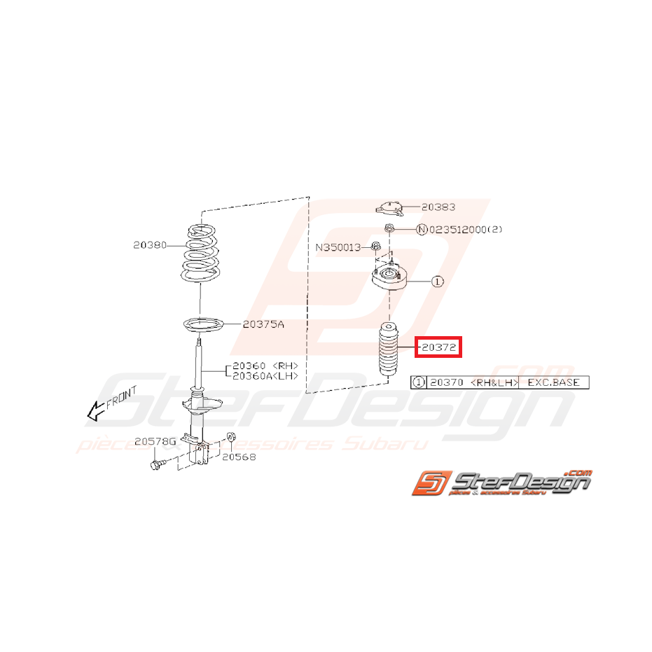 Cache poussière amortisseur arrière SUBARU WRX/STI 03-07 Cache poussière amortisseur arrière SUBARU WRX/STI 03-07