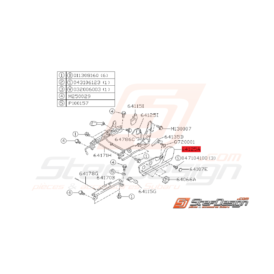 Couvercle Glissière Avant Gauche Origine Subaru GT 1999 - 2000