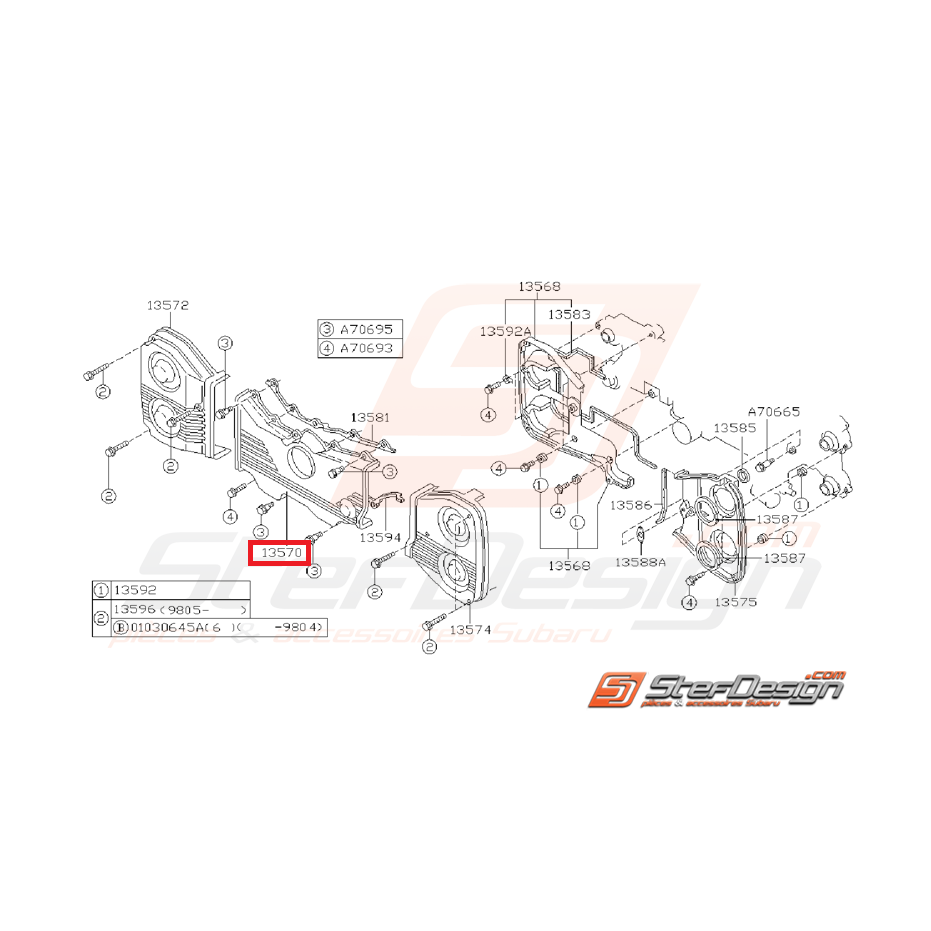 Carter de distribution central pour GT 93-00 WRX/STI 01-14 Carter de distribution central pour GT 93-00 WRX/STI 01-14