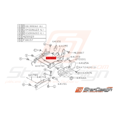 Vis de Fixation de Siège Conducteur Origine Subaru GT 99 - 00