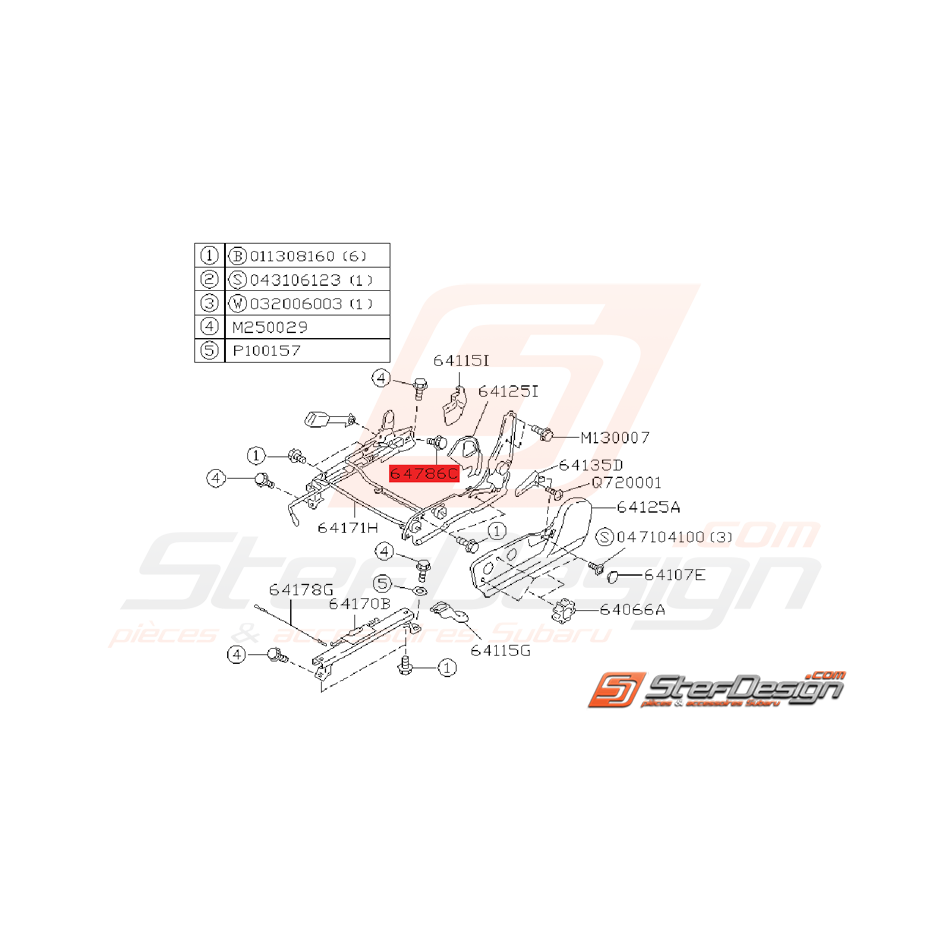 Vis de Fixation de Siège Conducteur Origine Subaru GT 99 - 00