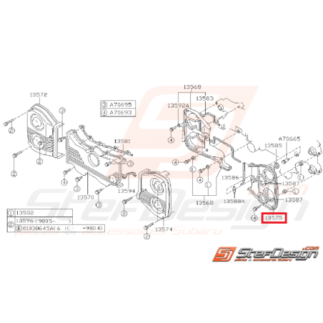 Carter de distribution arrière gauche GT 93-98