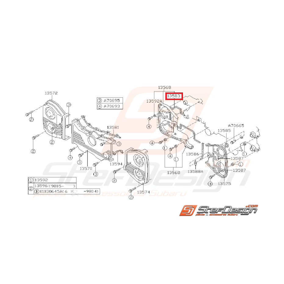 Joint cache-courroie droit GT 93-96 Joint cache-courroie droit GT 93-96
