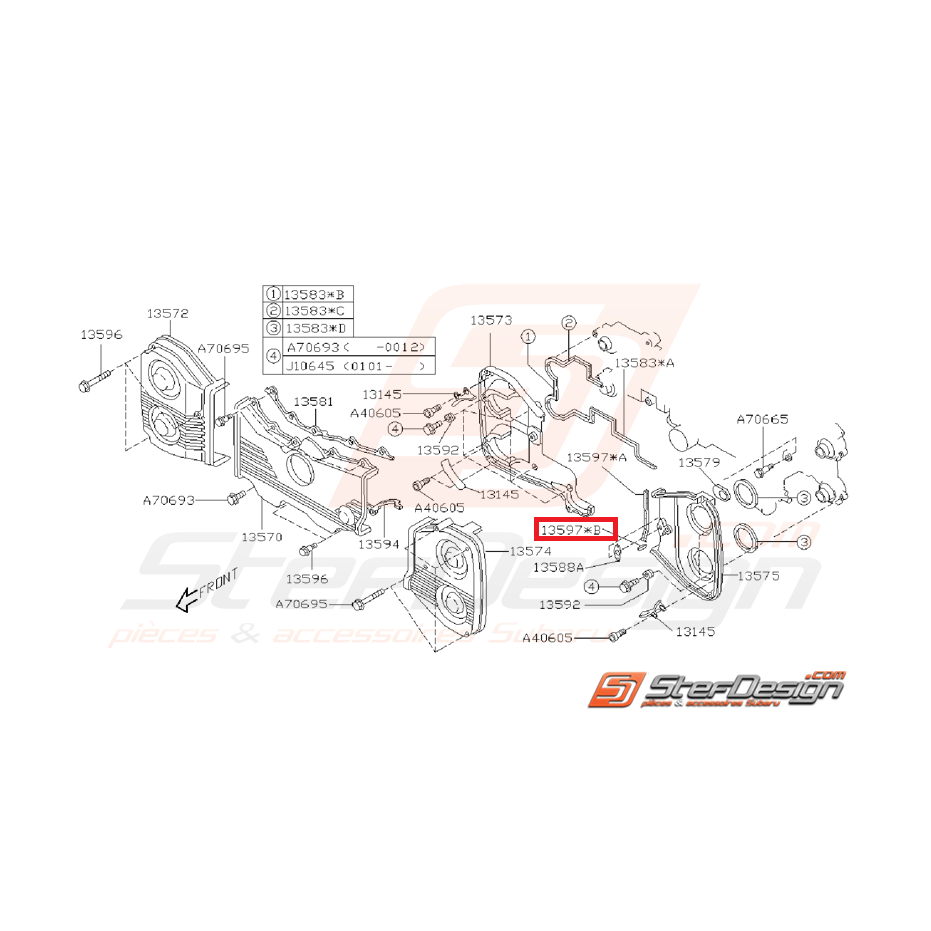Joint de cache courroie N°2 origine subaru GT 99-00 WRX/STI 01-14 Joint de cache courroie N°2 origine subaru GT 99-00 WRX/STI 01-14