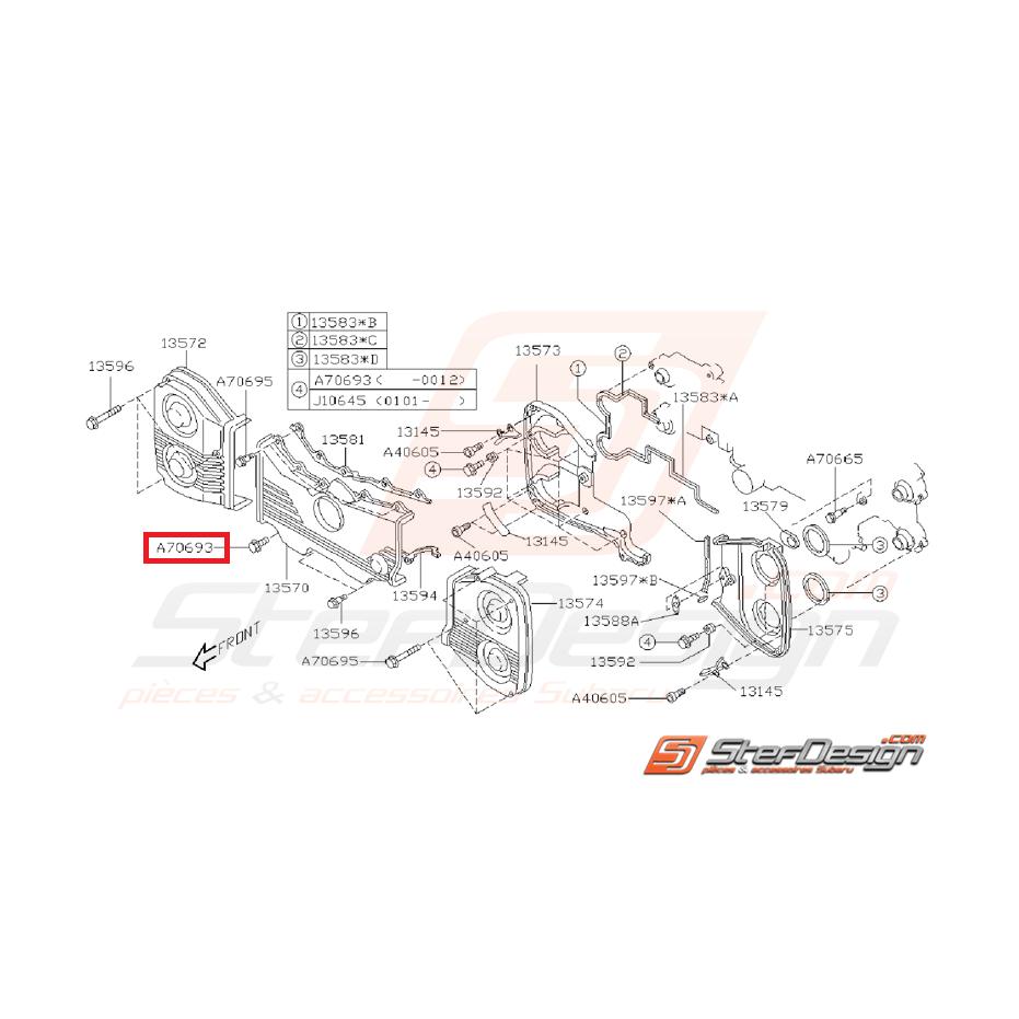 Vis de fixation carter distribution GT 93-00 Vis de fixation carter distribution GT 93-00