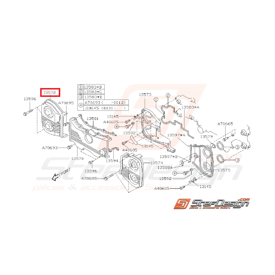 Carter distribution avant droit GT 99-00 WRX 01-05