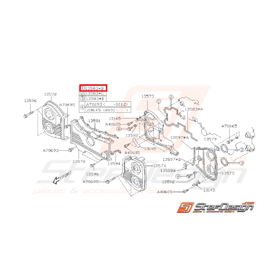 Joint n°2 carter distribution origine subaru GT 99-00 WRX/STI 01-14 Joint n°2 carter distribution origine subaru GT 99-00 WRX/STI 01-14