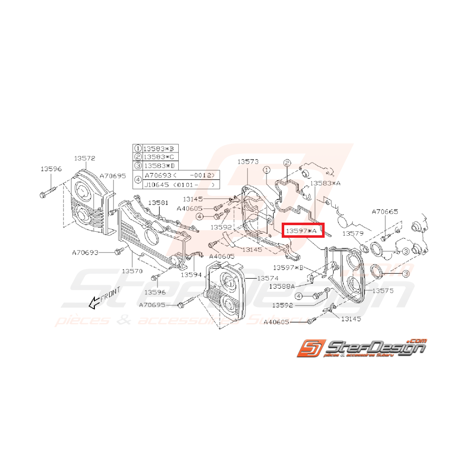 Joint cache-courroie origine subaru GT 99-00 WRX/STI 01-14 Joint cache-courroie origine subaru GT 99-00 WRX/STI 01-14