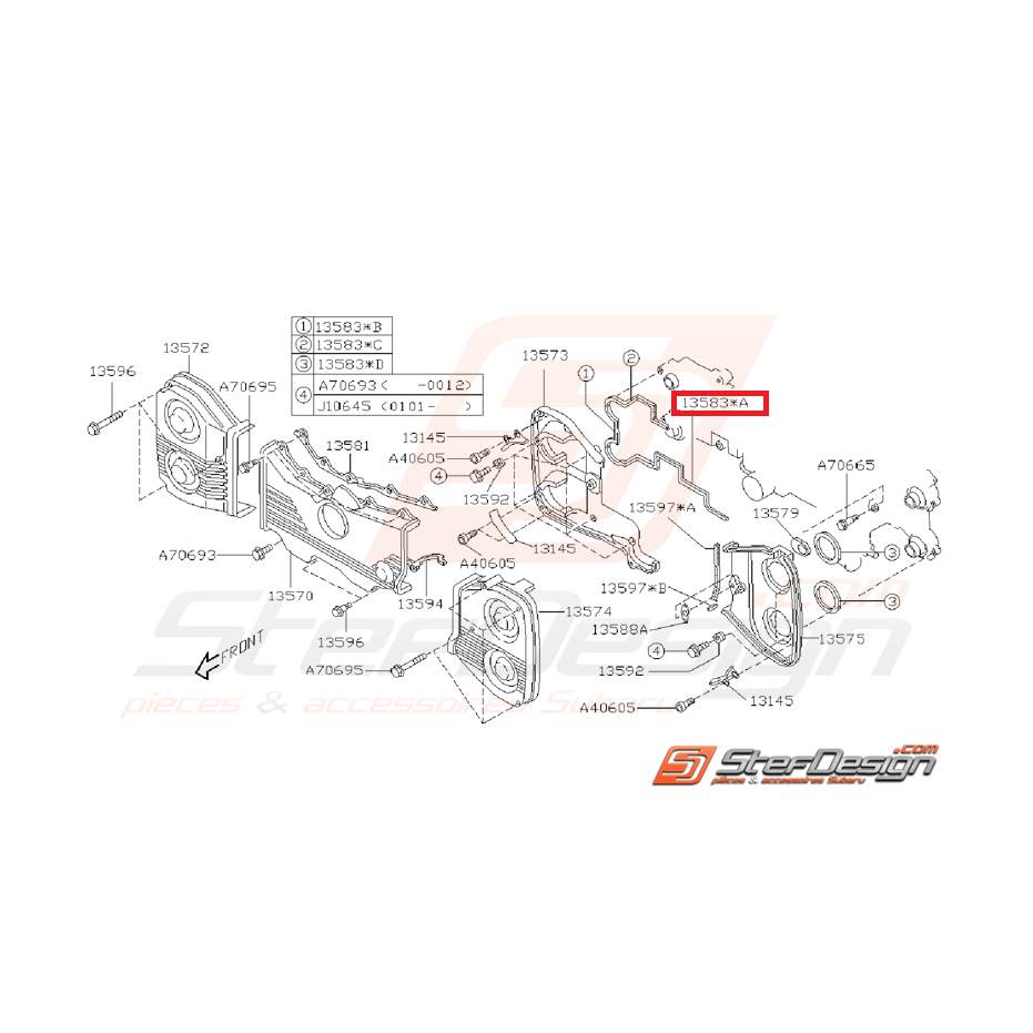 Joint N°1 couvercle distribution origine subaru GT 99-00
