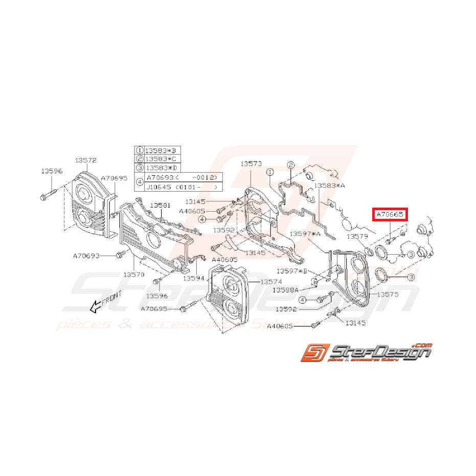 Vis de fixation carter distribution GT 93-00 WRX/STI 01 au 04/09 Vis de fixation carter distribution GT 93-00 WRX/STI 01 au 04/09