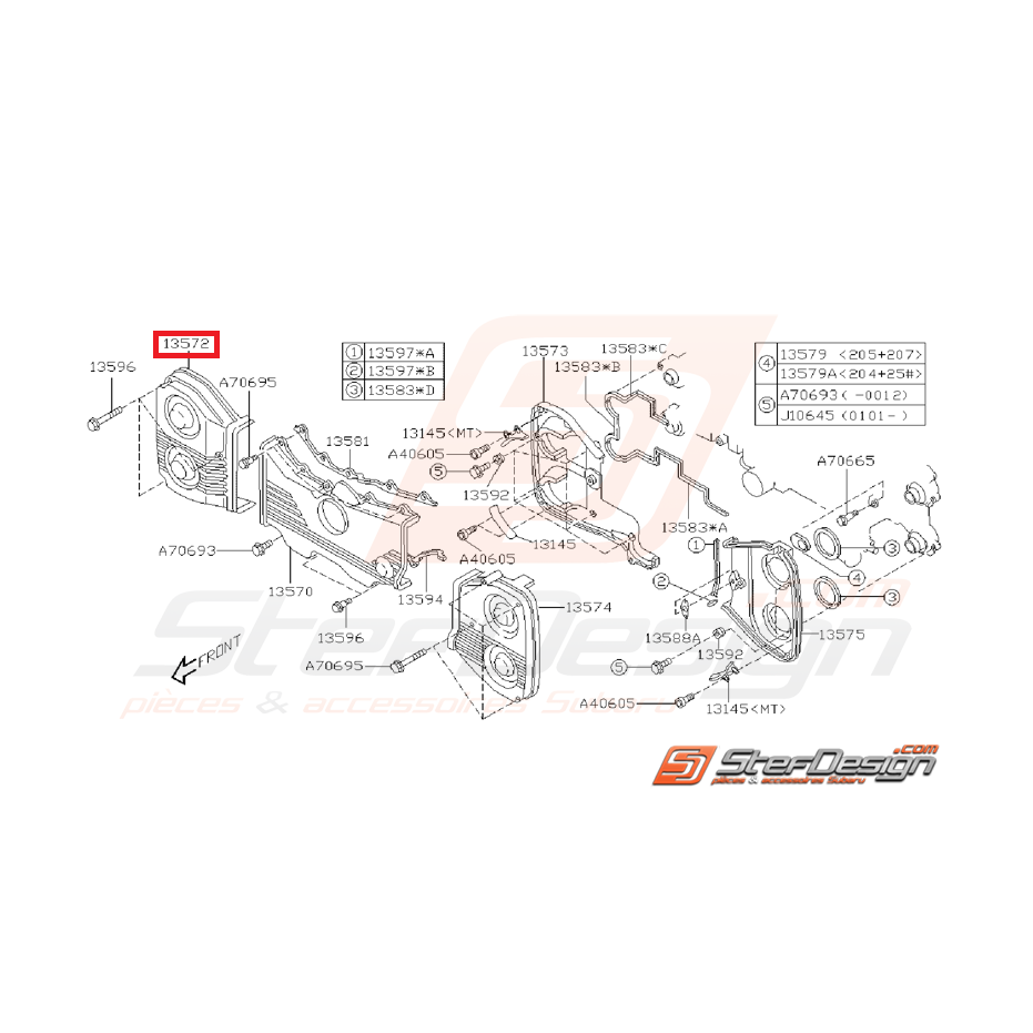 Carter distribution avant droit GT 99-00 WRX 01-05