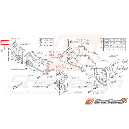 Vis fixation carter cache-courroie GT 93-00 WRX/STI 01-07