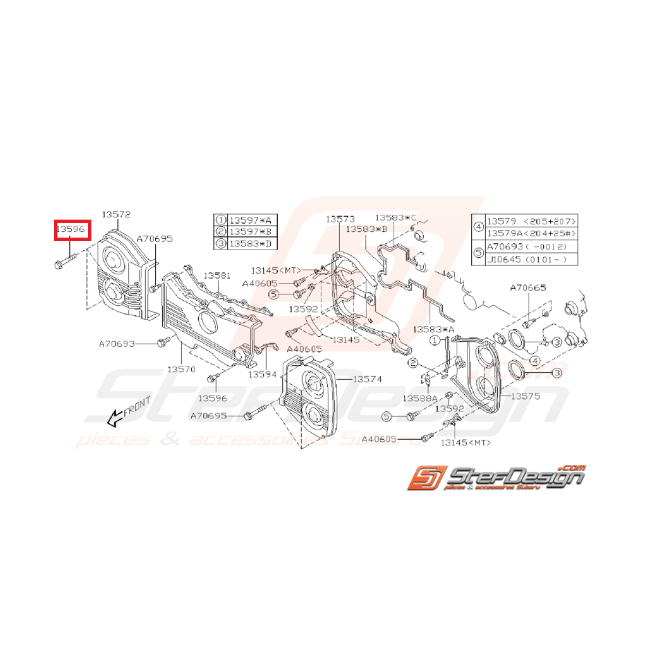 Vis fixation carter cache-courroie GT 93-00 WRX/STI 01-07 Vis fixation carter cache-courroie GT 93-00 WRX/STI 01-07