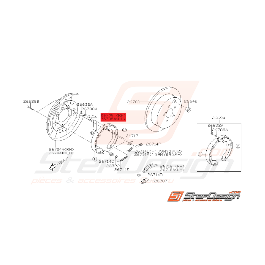 Levier de stationnement SUBARU WRX/STI 08-14