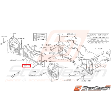 Carter de distribution central pour GT 93-00 WRX/STI 01-14